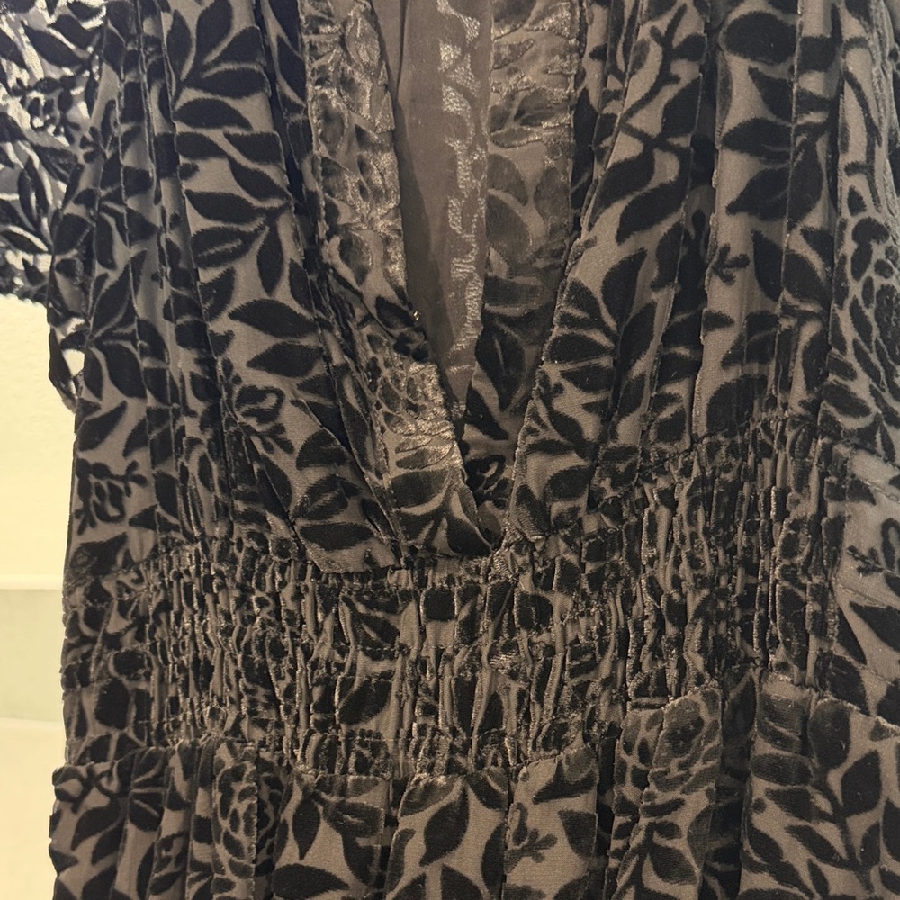 Anthropologie Black Textured Mini Dress